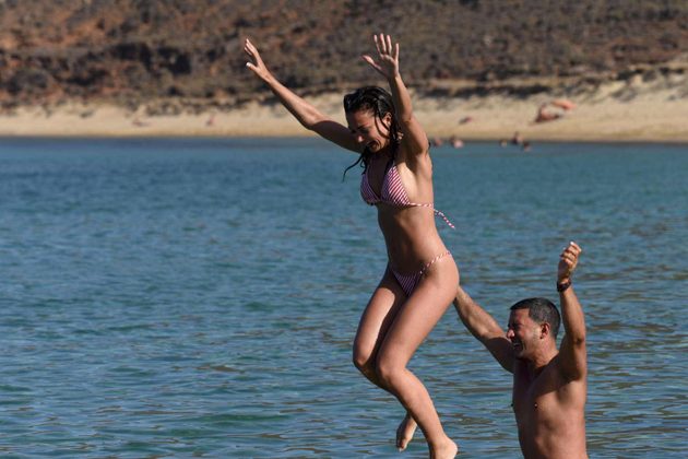 Amy Jackson Enjoying in Bikini at the Beach Photos 16