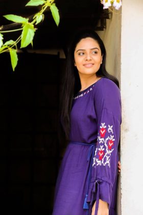 Sreemukhi In Blue 2