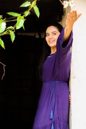 Sreemukhi In Blue 4
