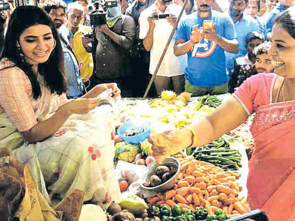 Samantha Turns Vegetable Vendor 1 Samantha selling vegetables