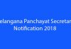 Telangana Panchayat Secretary Notification 2018 Released