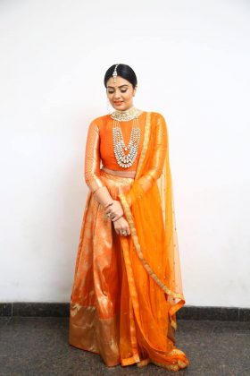 Sreemukhi Looking Beautiful In Lehenga 10