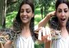 కొండచిలువను మెడలో వేసుకున్న కాజల్.. వీడియో వైరల్ Kajal Agarwal phython video
