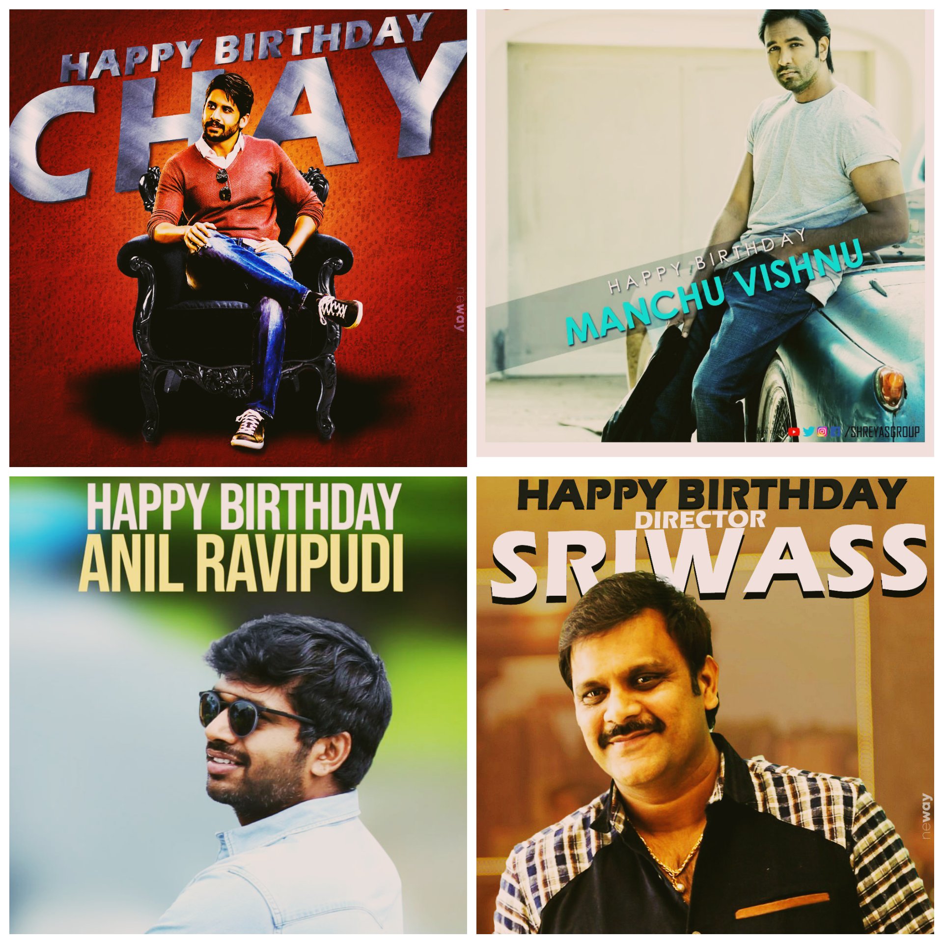 Naga Chaitanya anil ravipudi manchu vishnu sriwass birthday
