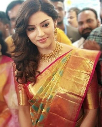 Mehrene Kaur Pirzada Looking Beautiful In Saree 1