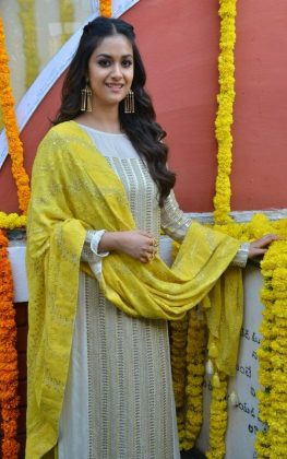 Keerthy Suresh At East Cost Productions Production No 3 Movie Opening 12