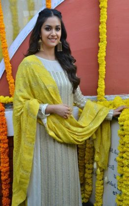 Keerthy Suresh At East Cost Productions Production No 3 Movie Opening 13