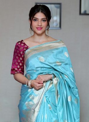 Mehrene Kaur Pirzada Looking Beautiful In Saree 4