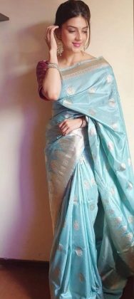 Mehrene Kaur Pirzada Looking Beautiful In Saree 5
