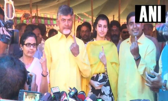 Andhra Pradesh elections 2019: Chandrababu, family cast votes 1 chandrababu family cast votes 2019