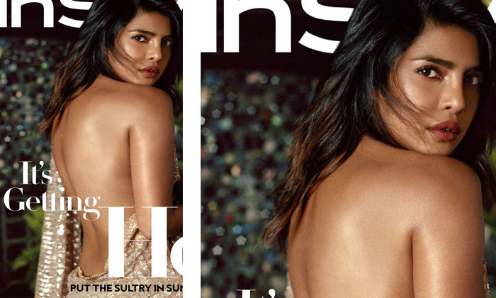 priyanka chopra backless saree