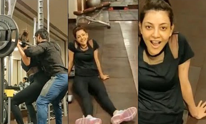 Kajal's viral workout video 1 kajal aggarwal squats