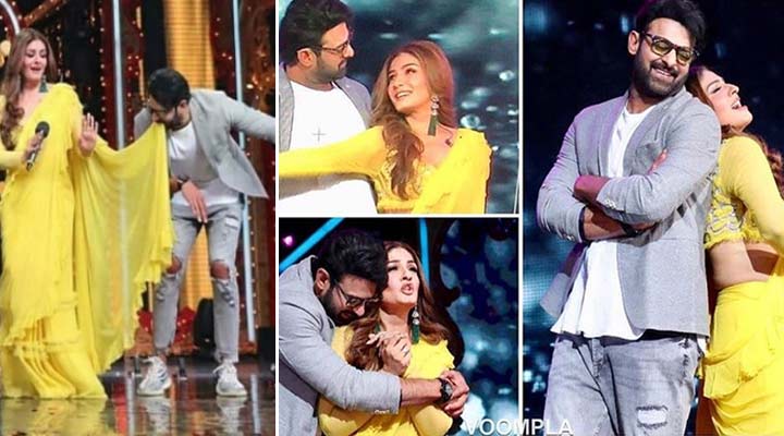 ప్రభాస్ నోటిలో రవీనా టాండన్ చీరకొంగు..వీడియో వైరల్ 1 11 12