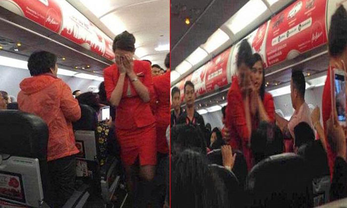 Shocking! Hot water thrown at air hostess face 1 chinese flyer hot water