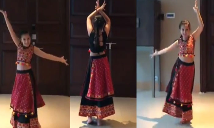 Ghattamaneni version of Deepika Padukone song 1 mahesh daughter Sitara dance