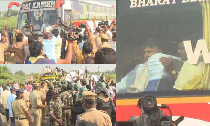 Stones hurled at Chandrababu convoy during Amaravati visit 1 chandrababu amaravati stone pelting
