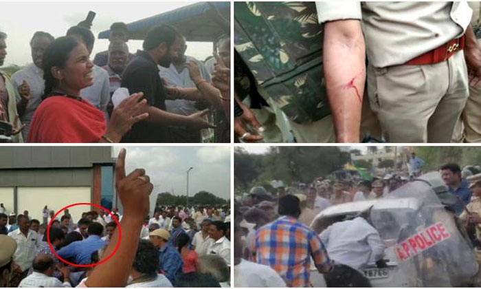 Amaravati protests: Women journalist injured 1 women journalist attacked amaravati
