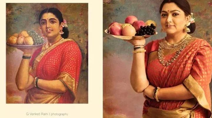 రవి వర్మ పెయింటింగ్ పోటీ పడుతున్న అందాలభామలు.. వైరల్ 6 6e