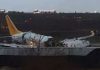 Plane breaks into pieces after skidding