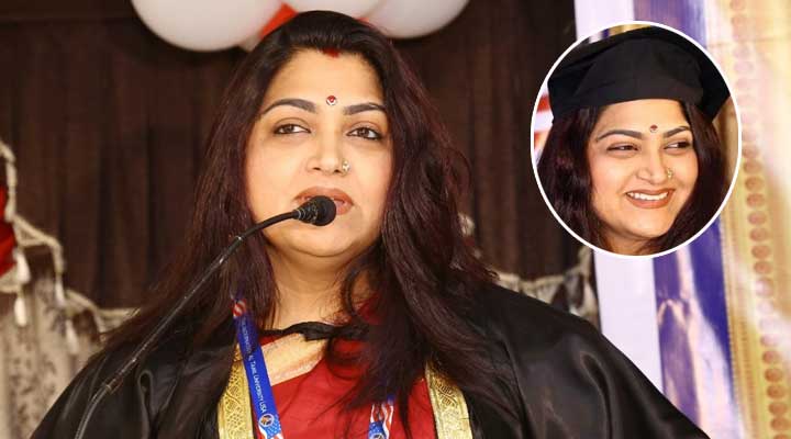 గౌరవ డాక్టరేట్ అందుకున్న ఖుష్బూ 1 3 6