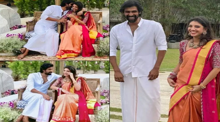rana daggubati miheeka bajaj engagement pictures