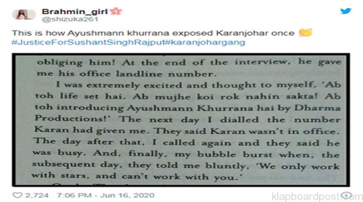 Ayushmann Khurrana Sushant