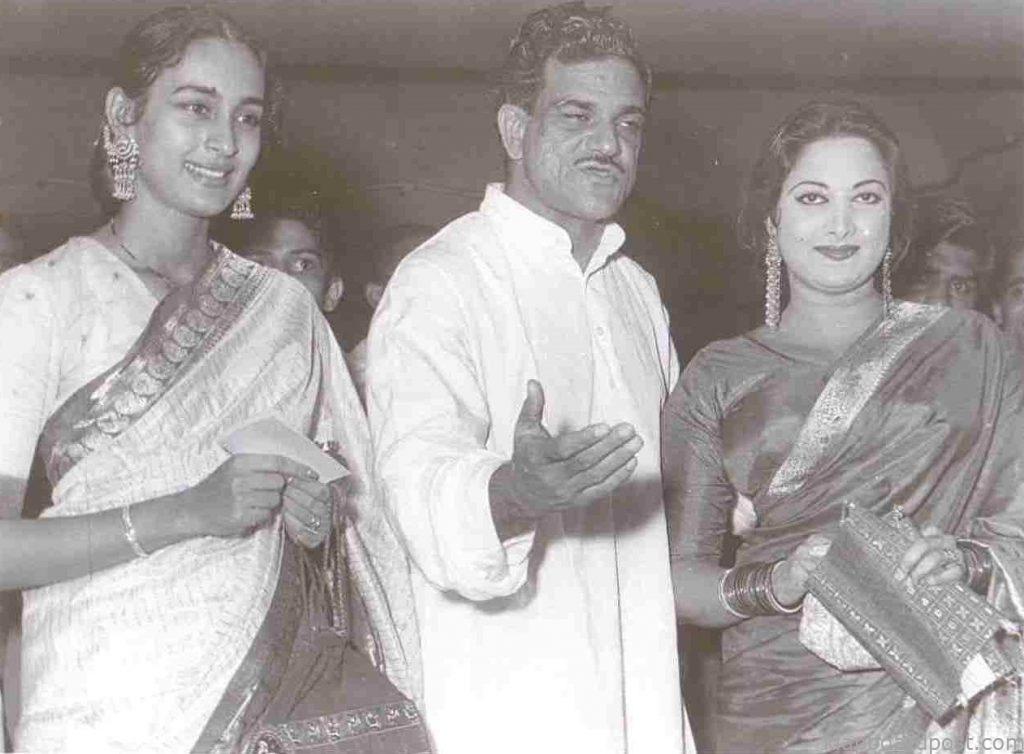 K Asif with Nutan and Suraiyya 1960 premier