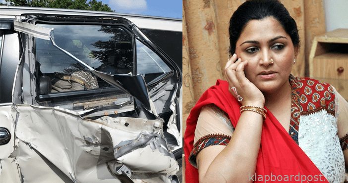 Actress Kushboo car met ac