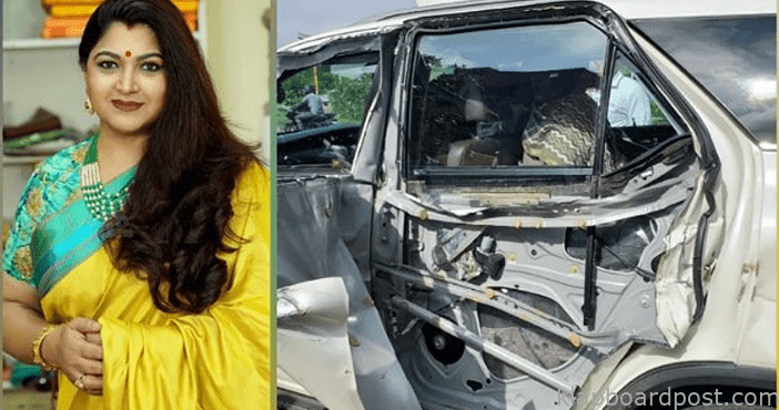 Kushboo car accident contro