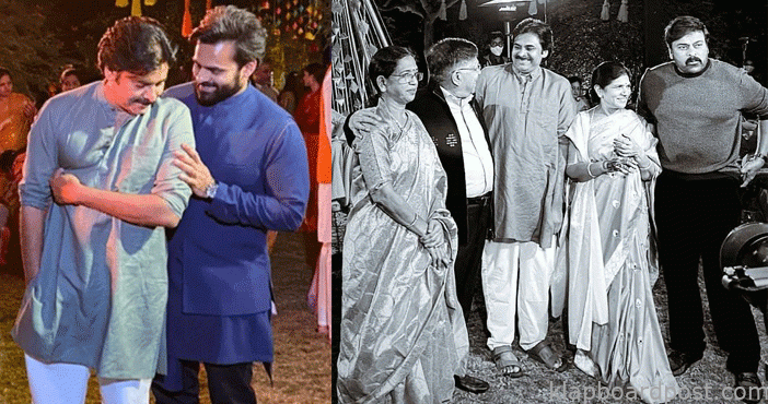 నిహారిక పెళ్లిలో మెగా హీరోలు.. ఫొటో వైరల్ 2 Mega Heroes in Niharika 2