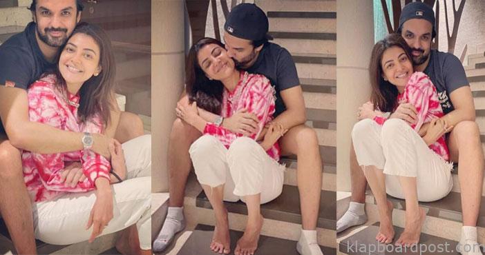 Kajal with her husband .. P