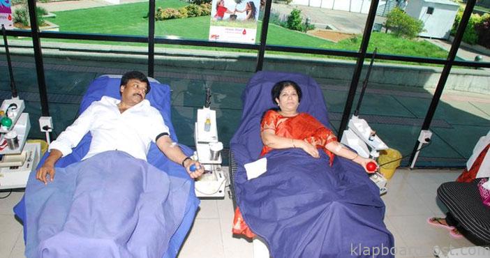 Chiranjeevi along his wife
