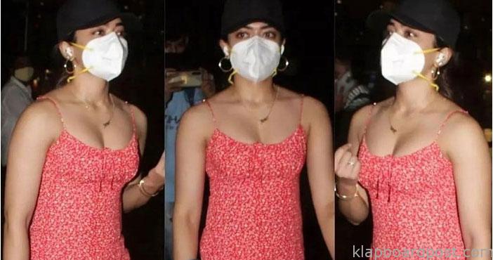 ఎయిర్ పోర్ట్ లో రష్మిక క్లీవేజ్ షో 2 rshmika