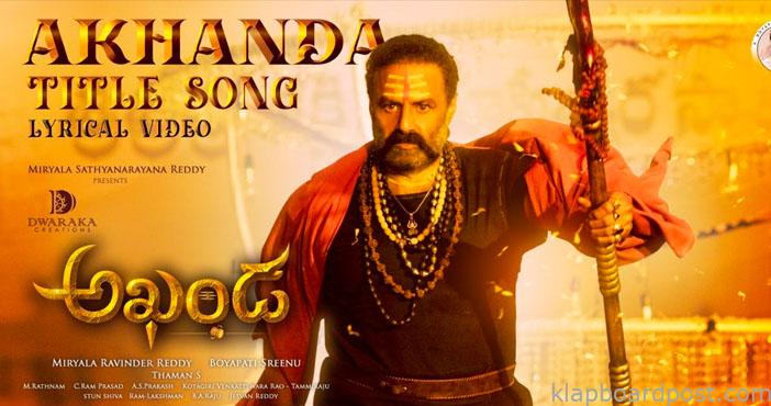 Akhanda title song -Thaman goes powerful 1 Akhanda title song -Thaman goes powerful