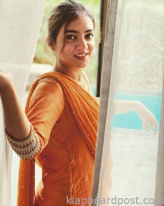 NazriyaFahadh Looking Beautiful in This Orange Outfit 1