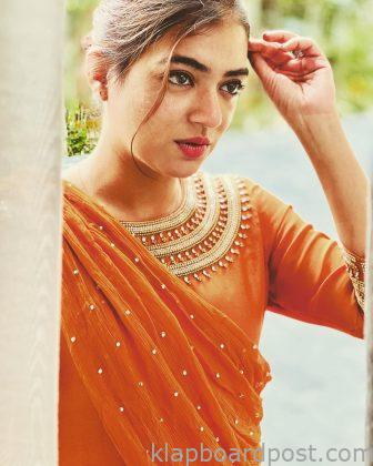 NazriyaFahadh Looking Beautiful in This Orange Outfit 2