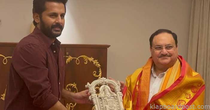 Hero nithin meets jp nadda