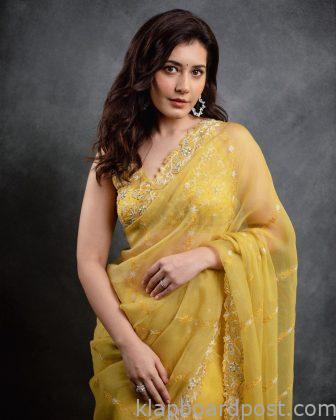 Raashi Khanna Looks Stunning in Yellow Saree 2