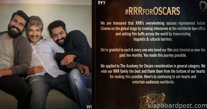 RRR Oscar campaign is officially on 1 RRR Oscar campaign is officially on