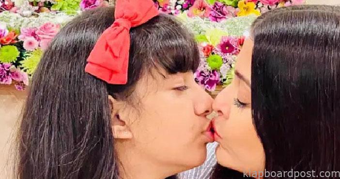 కూతురుకి లిప్ కిస్ ఇచ్చిన ఐశ్వర్యరాయ్... వైరల్ 1 Aishwarya rai post goes vi