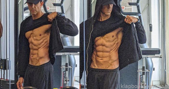 Hrithik roshan with 8 pack