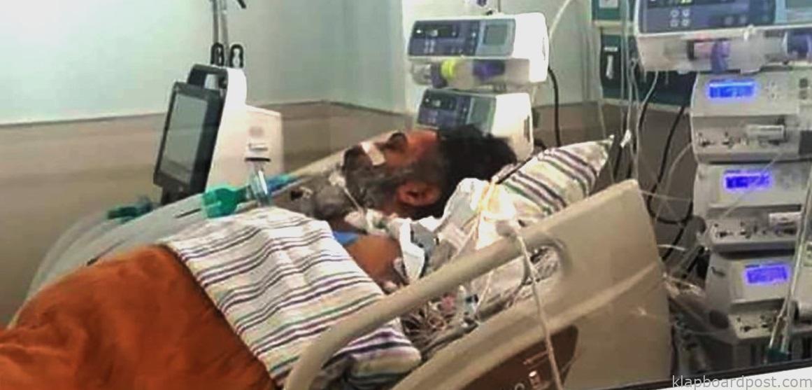 Taraka Ratna is seen lying