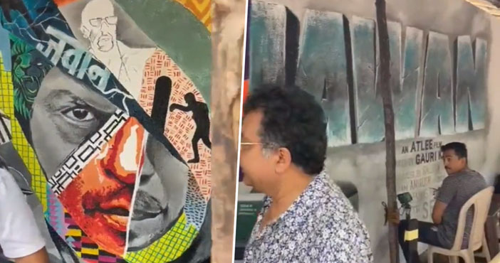 Jawan wall art was created in front of Shahrukhs house