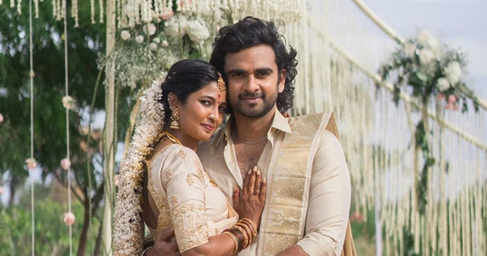 Ashok Selvan and Keerthi Pandian married in a traditional way