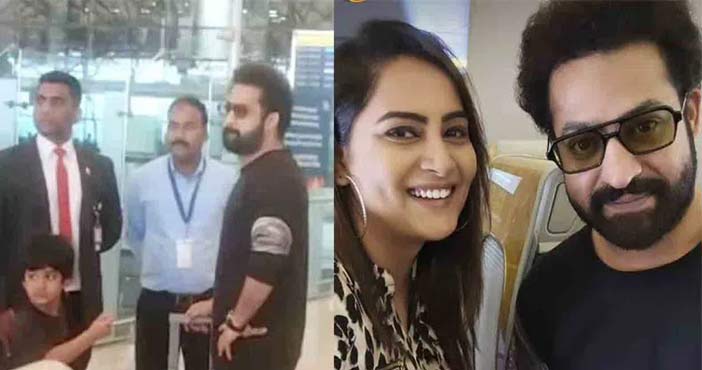 JR ntr off to dubai with fa