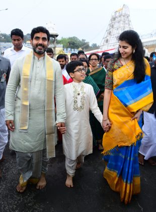 Naralokesh At Tirumala with family