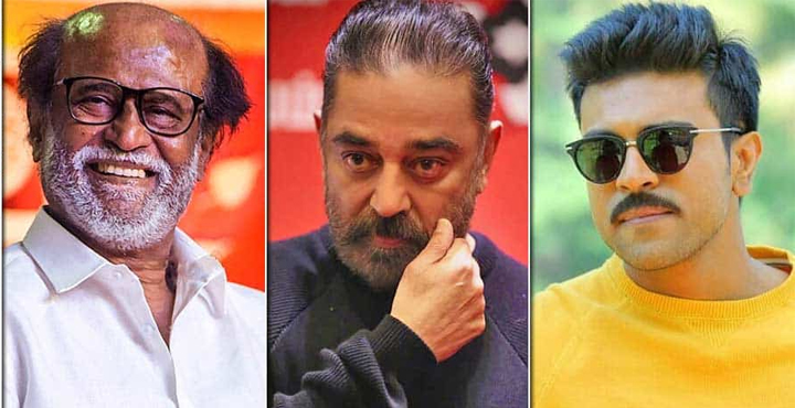 Rajinikanth Kamal Haasan and Ram Charan Rajinikanth,Kamal Haasan,Ram Charan